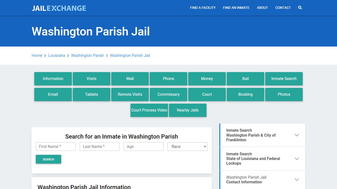 Washington Parish Jail Roster Lookup, LA, Inmate Search